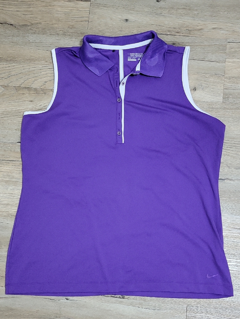 Nike Purple Sleeveless Polo Tank with White Trim